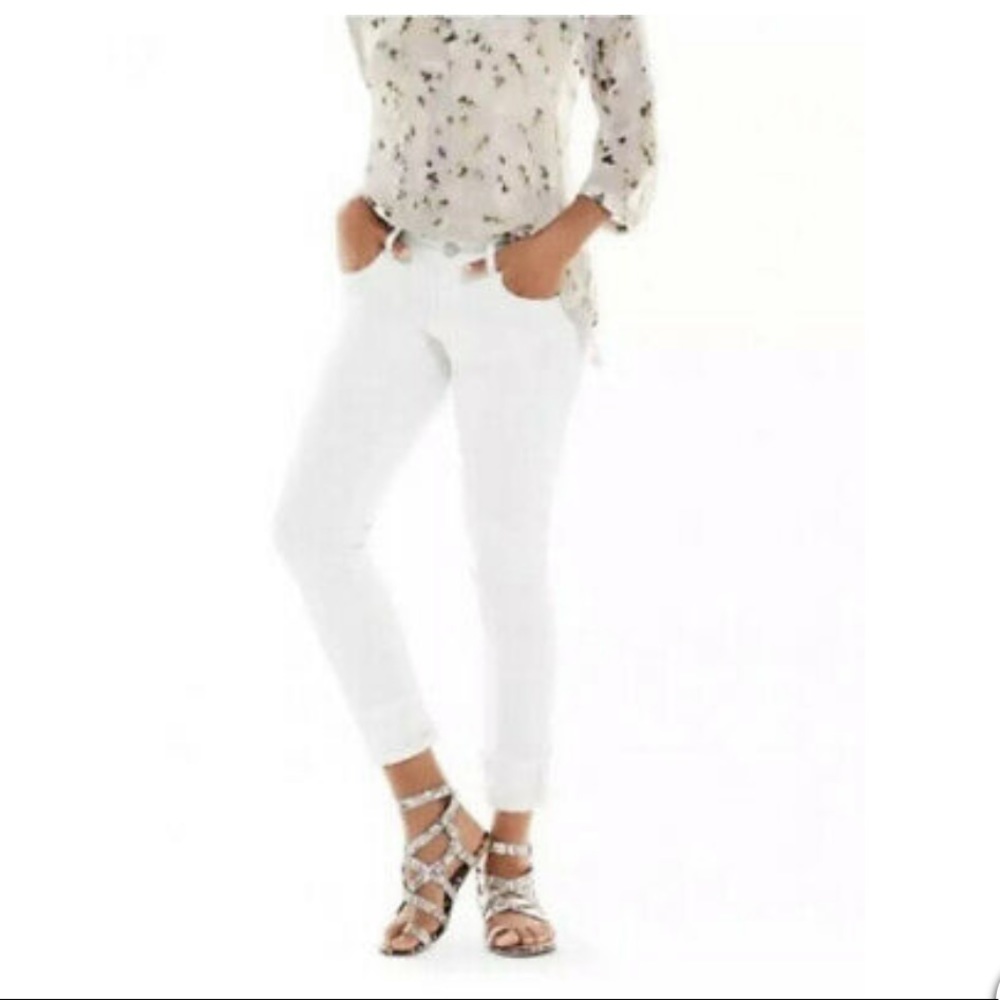 CAbi white stretch jeans